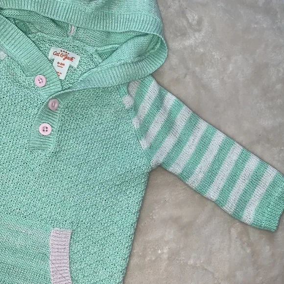 🦄 Cat & Jack 0-3M Mint Green Unicorn Romper EUC - Picture 7 of 11